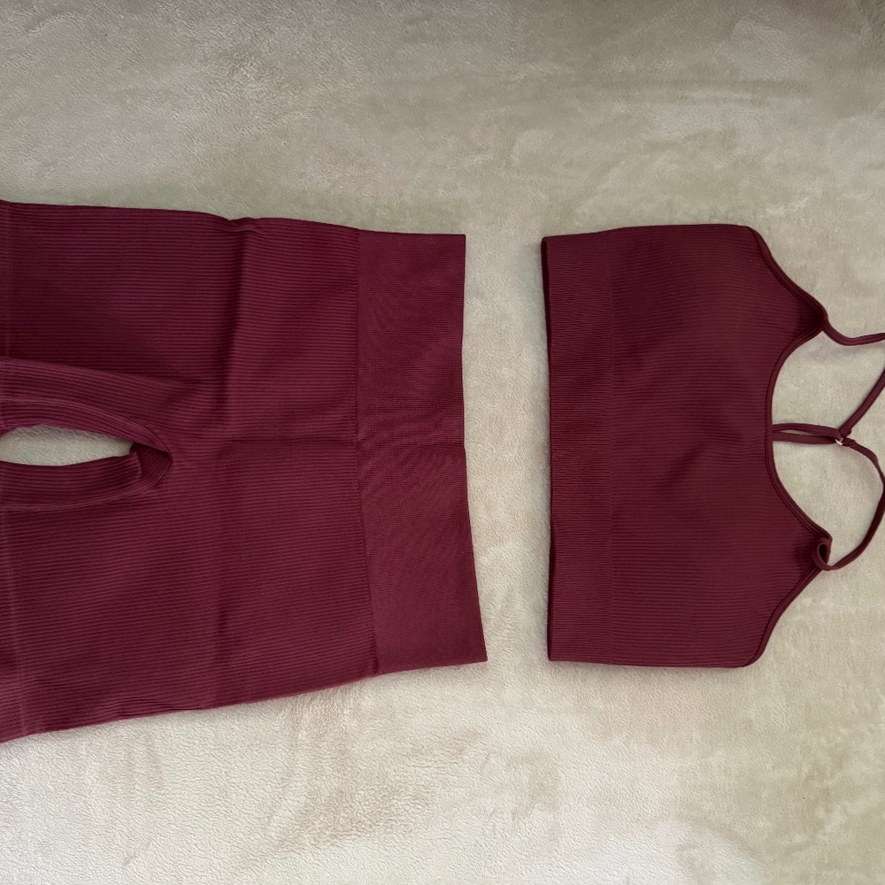 Red Two Piece athletic wear set